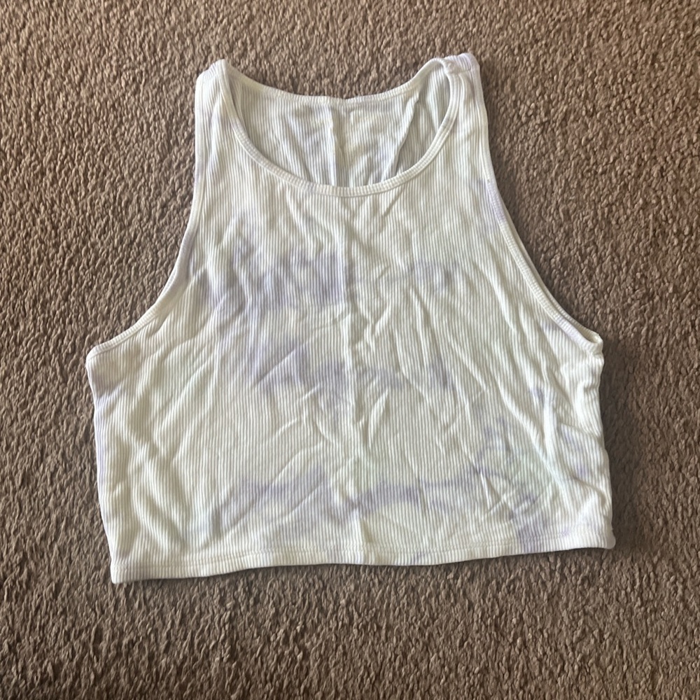 White Ribbed Women's Crop Top